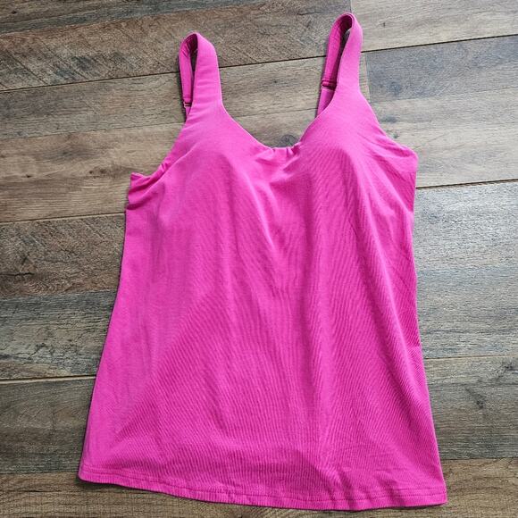 solutions Tops - Barbie Pink T Shirt Padded Shelf Bra Sleeveless Cotton Tank Top 36B Casual Y2K